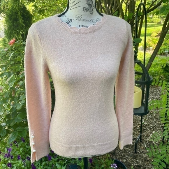 Rachel Parcell Lightweight Blush Sweater with pearl accents - Picture 1 of 12